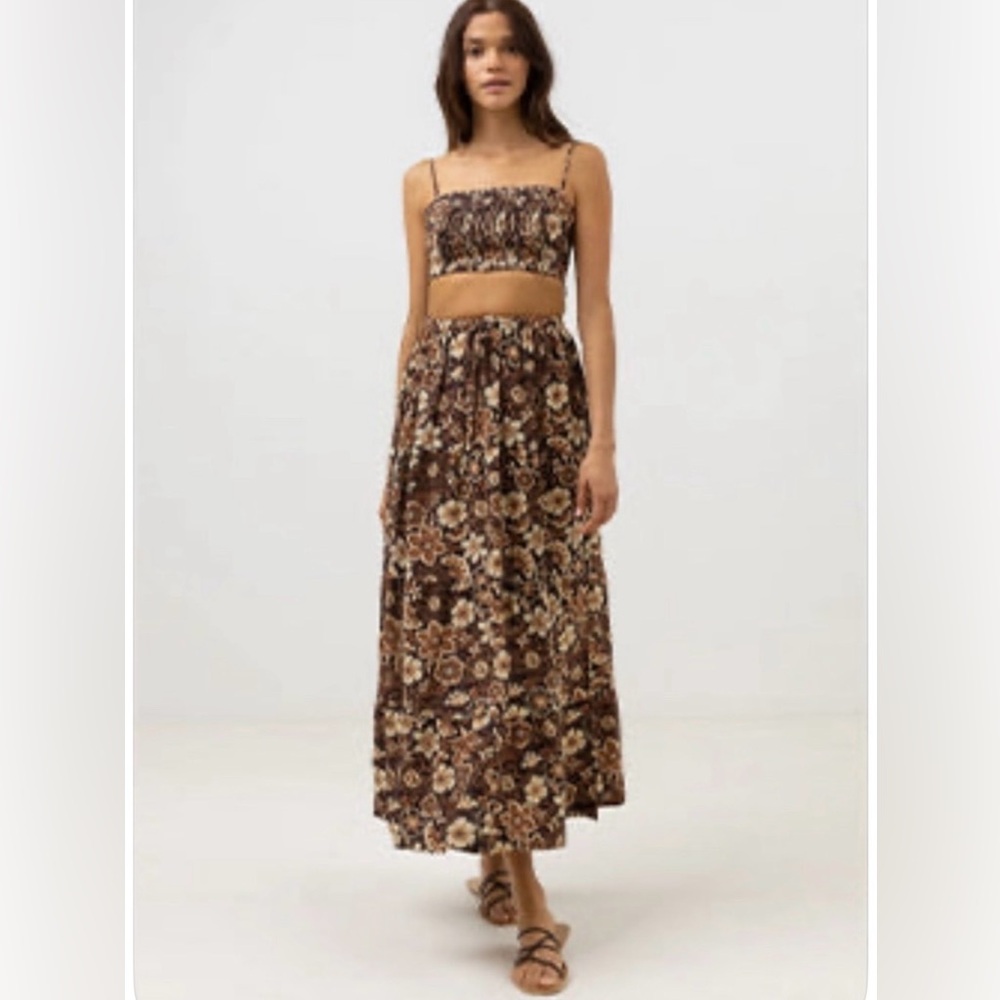 NWT Rhythm Cantabria Floral tiered maxi skirt. Size S.